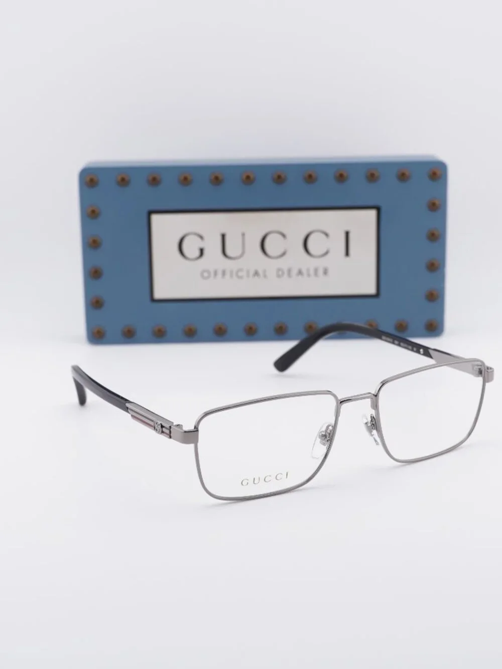 Gucci GG1291O 001 Rectangle Eyeglasses - Ruthenium 55mm